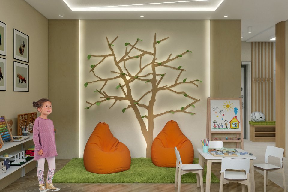 Дизайн детского центра раннего развития в ЖК Яскравий