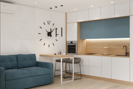 DESIGN of a 1-room apartment in residential complex  Fayna Town
