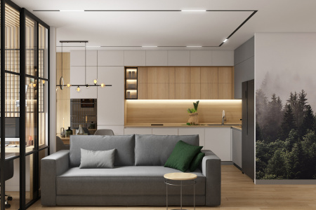 Design of a two-level apartment in the residential complex Metropolis