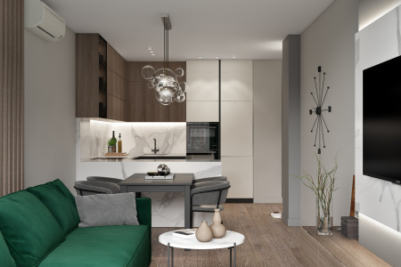 Дизайн 2-комнатной квартиры в ЖК  Respublika 67м2
