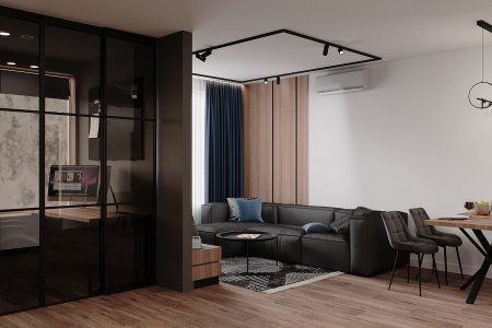 Design of a 2-room apartment in Metropolis residential complex